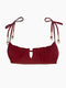 The Amelia Ruffle Edge Top - Merlot